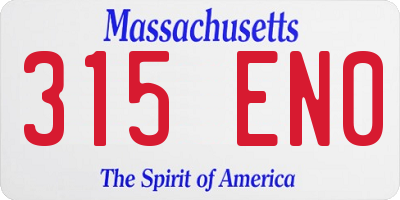 MA license plate 315EN0