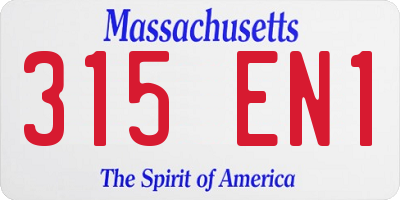MA license plate 315EN1