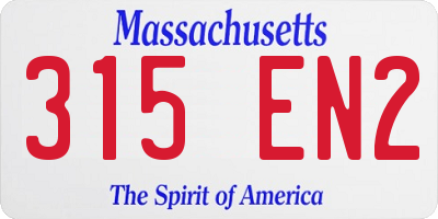 MA license plate 315EN2