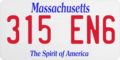 MA license plate 315EN6