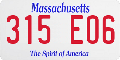 MA license plate 315EO6