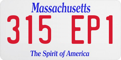 MA license plate 315EP1