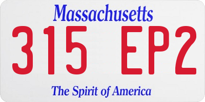 MA license plate 315EP2