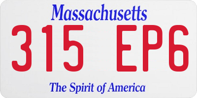 MA license plate 315EP6