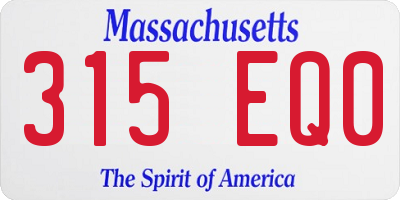 MA license plate 315EQ0