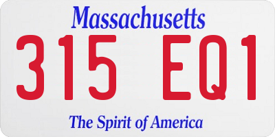MA license plate 315EQ1