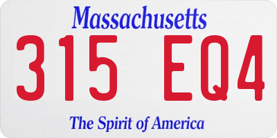 MA license plate 315EQ4