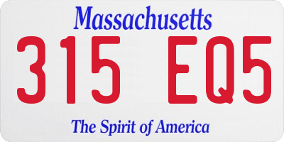 MA license plate 315EQ5