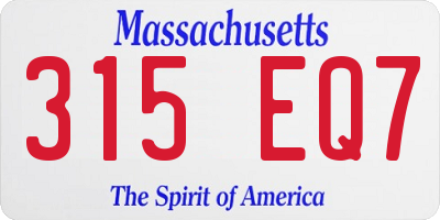 MA license plate 315EQ7