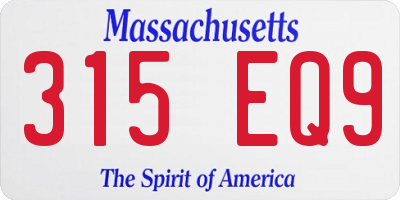 MA license plate 315EQ9