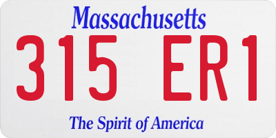 MA license plate 315ER1