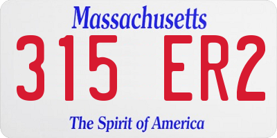 MA license plate 315ER2
