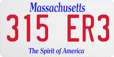 MA license plate 315ER3