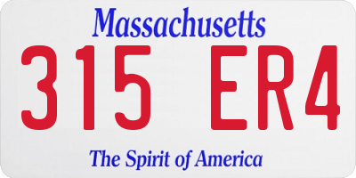 MA license plate 315ER4