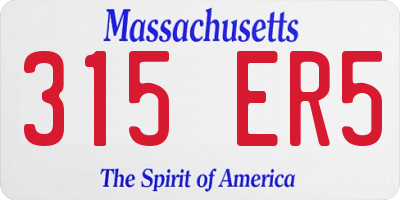 MA license plate 315ER5