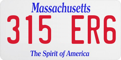 MA license plate 315ER6