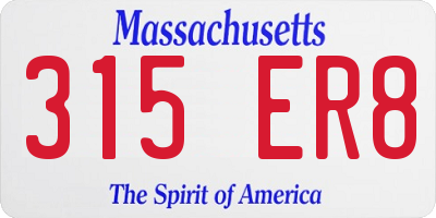 MA license plate 315ER8