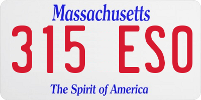 MA license plate 315ES0