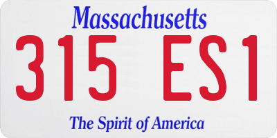 MA license plate 315ES1
