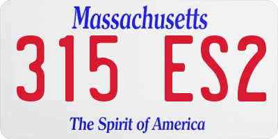 MA license plate 315ES2