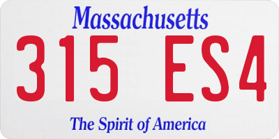MA license plate 315ES4
