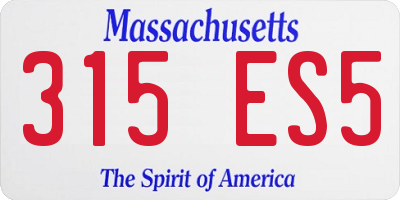 MA license plate 315ES5