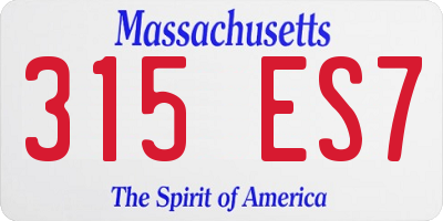 MA license plate 315ES7