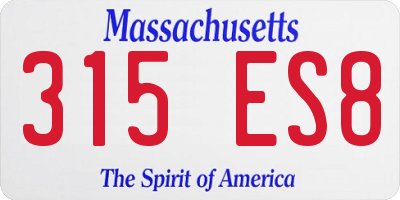 MA license plate 315ES8