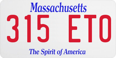 MA license plate 315ET0