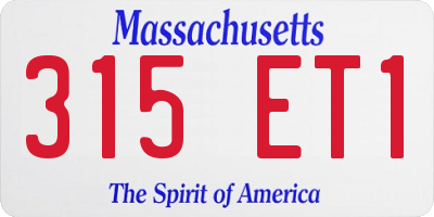 MA license plate 315ET1