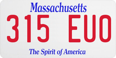 MA license plate 315EU0