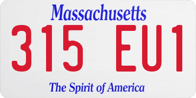 MA license plate 315EU1