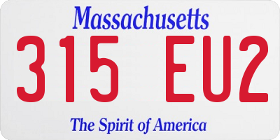 MA license plate 315EU2