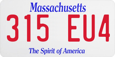 MA license plate 315EU4