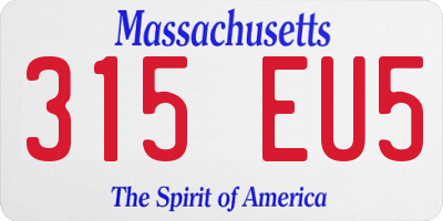 MA license plate 315EU5