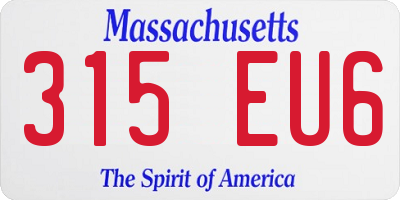 MA license plate 315EU6