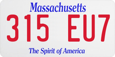MA license plate 315EU7