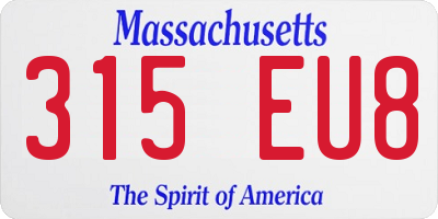 MA license plate 315EU8