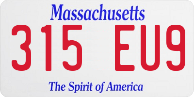MA license plate 315EU9