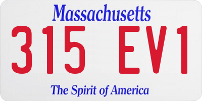 MA license plate 315EV1