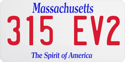 MA license plate 315EV2