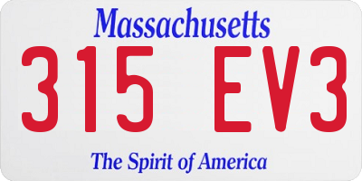 MA license plate 315EV3