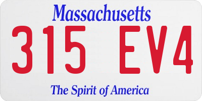 MA license plate 315EV4