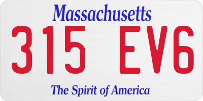 MA license plate 315EV6