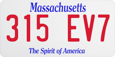 MA license plate 315EV7