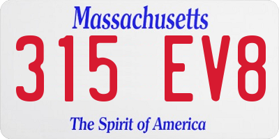 MA license plate 315EV8