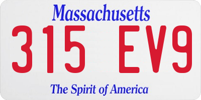 MA license plate 315EV9