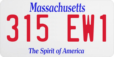 MA license plate 315EW1