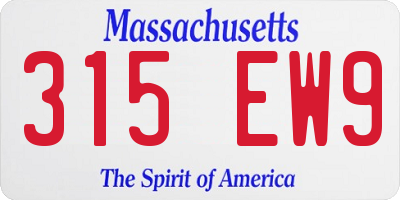 MA license plate 315EW9