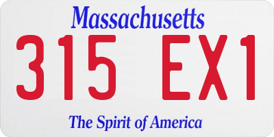 MA license plate 315EX1